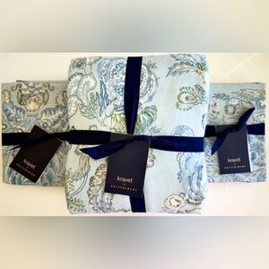 Pottery Barn Kravet Grandiflora Reversible F/Q Duvet Cover & Shams, Retail $379